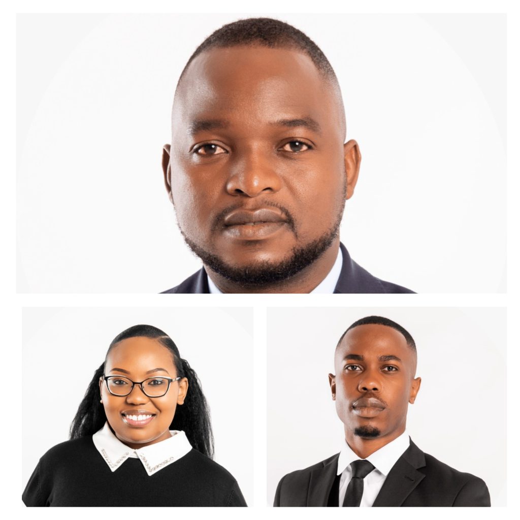 Group of four professional headshots in a grid (two men on top, a woman with glasses and a man in a suit on the bottom).
