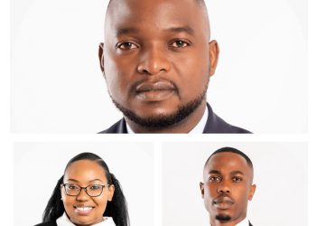 Group of four professional headshots in a grid (two men on top, a woman with glasses and a man in a suit on the bottom).