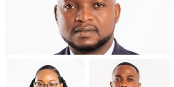 Group of four professional headshots in a grid (two men on top, a woman with glasses and a man in a suit on the bottom).