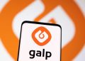 GALP | Mining and Energy Namibia | Namibia’s Leading Mining & Energy News Close-up of a smartphone screen displaying the Galp logo (orange emblem) with the word 'galp' on a white background.