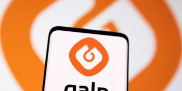GALP | Mining and Energy Namibia | Namibia’s Leading Mining & Energy News Close-up of a smartphone screen displaying the Galp logo (orange emblem) with the word 'galp' on a white background.
