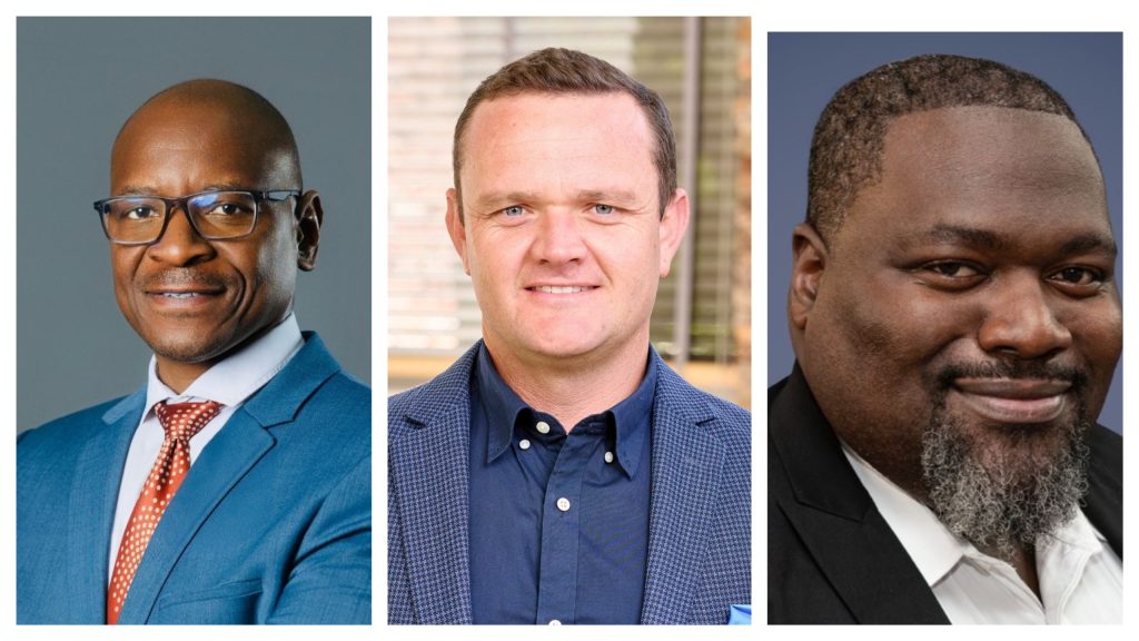 MixCollage-22-May-2026-02-41-PM-3609 | Mining and Energy Namibia | Namibia’s Leading Mining & Energy News Three men in business headshots: left is a Black man in a blue suit and red tie, middle is a White man in a blue shirt with a checkered blazer, right is a Black man in a black suit.