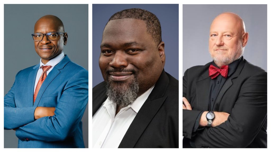MixCollage-07-Aug-2026-04-44-PM-4423 | Mining and Energy Namibia | Namibia’s Leading Mining & Energy News Three men in suits posing for portraits: left in blue suit with red tie, center with beard in a black suit, right in a black suit with a red bow tie on.